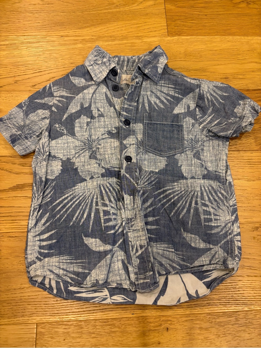 GUC HM Kids' Short Sleeve Tropical Print Shirt - Blue